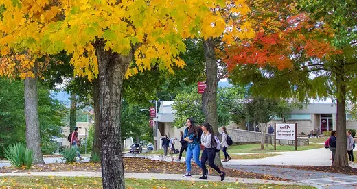 Fall season on campus of Asheville-Buncombe Technical Community College